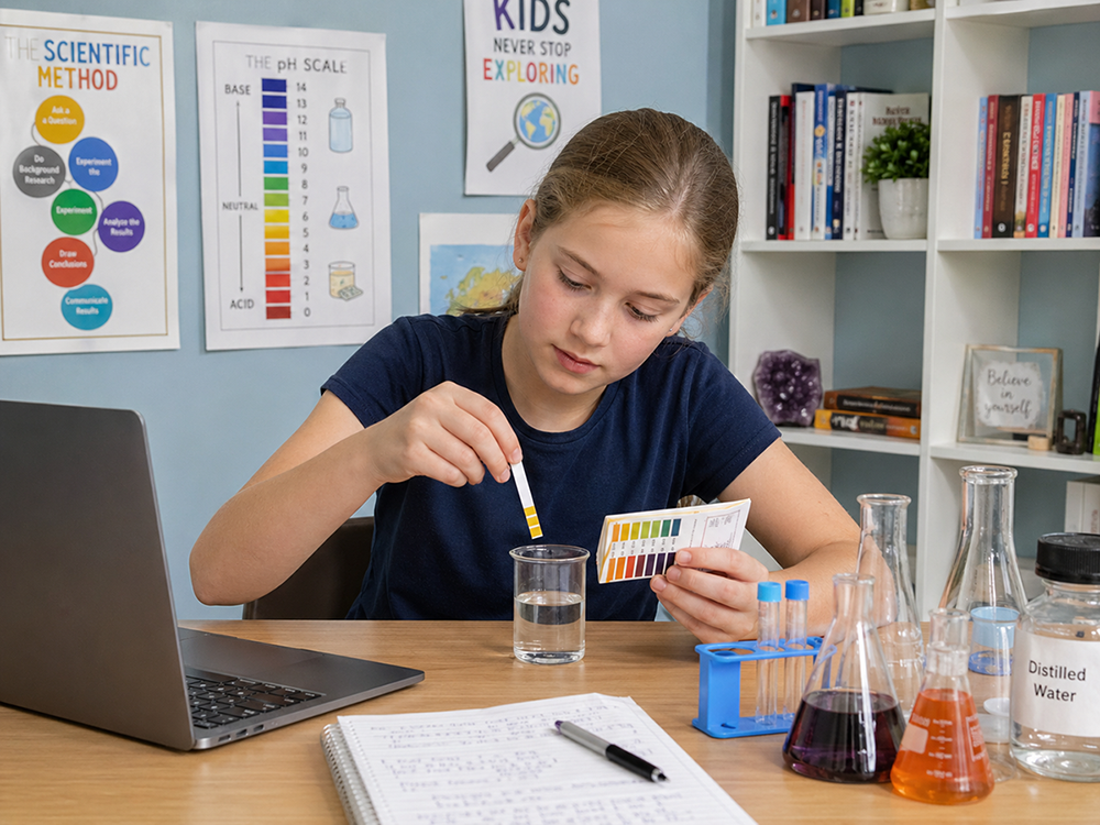 Student exploring electricity, magnetism, or chemistry
